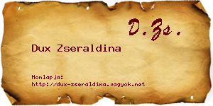 Dux Zseraldina névjegykártya